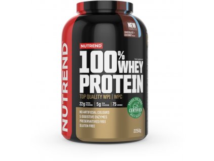Nutrend 100% WHEY protein 2250 g, čokoláda + lískový ořech (VS-032-2250-ČLO)