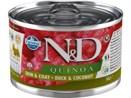 N&D QUINOA DOG Adult Duck & Coconut Mini 140g konzerva pro psy (8606014102376)