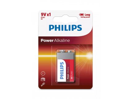 PHILIPS 6LR61P1B/10 Power Alkaline baterie, 9 V (Phil-6LR61P1B/10)