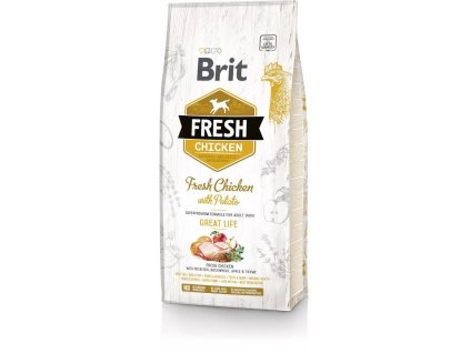 Brit Fresh Chicken with Potato Adult Great Life 12kg granule pro psy (8595602530731)