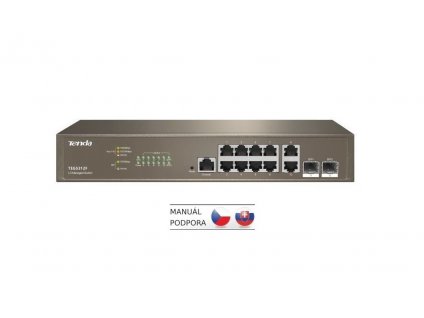 Tenda TEG5312F Gigabit L3 Managed Switch, 10x RJ45 1Gb/s, 2x SFP, STP, RSTP, MSTP, IGMP, VLAN, Rack (TEG5312F)