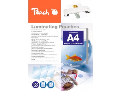Peach laminovací folie A4 (216x303mm), 100mic, lesklé, 100 ks + 25ks zdarma (PP500-02P)