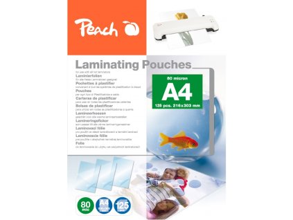 Peach laminovací folie A4 (216x303mm), 80mic, lesklé, 100 ks + 25ks zdarma (PP580-02P)