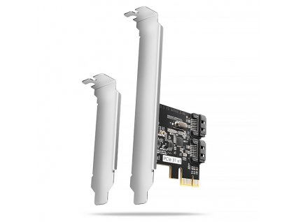 AXAGON PCES-SJ2, PCIe řadič - 2x interní SATA 6G port, JMB582, SP & LP (PCES-SJ2)