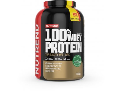 Nutrend 100% WHEY protein 2250 g, banán + jahoda (VS-032-2250-BAJH)