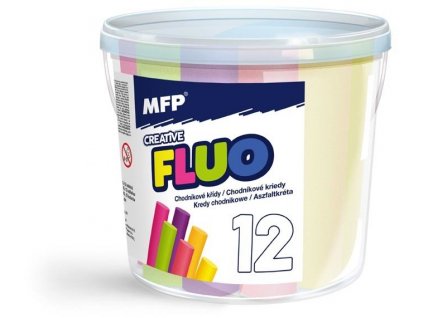 MFP Křídy M chodníkové fluo kulaté 12 ks mix barev - kyblík (6320143)