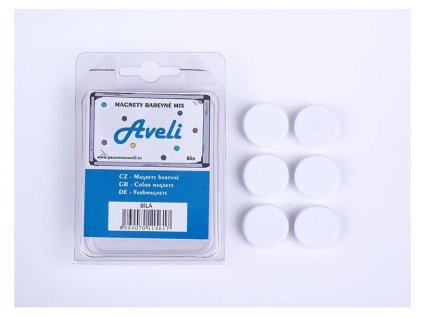 Aveli set magnetů, 4ks, bílá barva