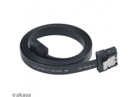 AKASA kabel SATA 3.0, super tenký, se skrytým zámkem, 50cm, černý (AK-CBSA05-50BK)