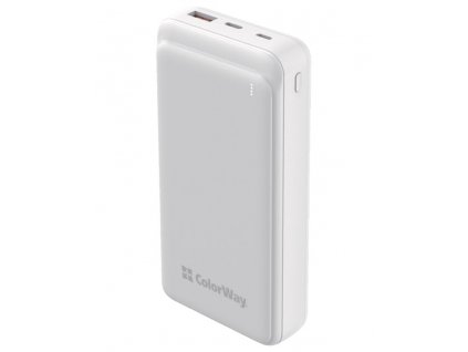 ColorWay powerbanka 20 000mAh, USB QC3.0/ USB-C PD, bílá (CW-PB200LPG3WT-PD)
