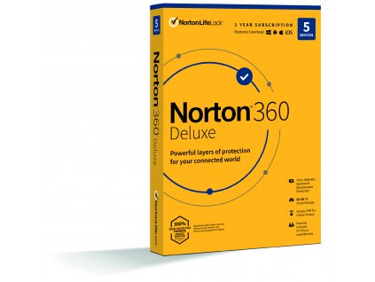 NORTON 360 DELUXE 50GB CZ 1uživatel, pro 5 zařízení, na 12 měsíců, box (21415000)