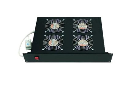 TRITON 19" Ventilační jednotka horizontální 4V 230V/60W 2U černá + termostat (RAB-CH-X02-A1)