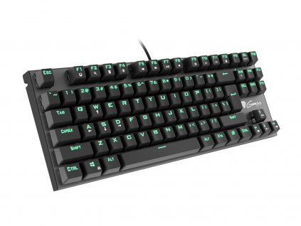 Mechanická herní klávesnice GENESIS THOR 300 TKL, US layout, zelené podsvícení, Outemu Blue switch (NKG-0945)