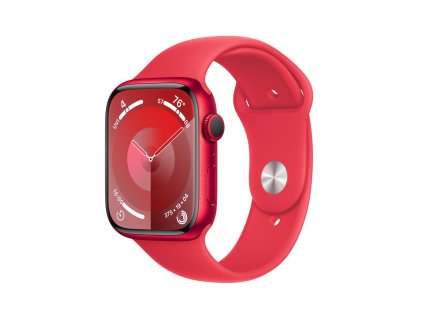 Apple Watch Series 9 45mm PRODUCT(RED) Červený hliník s PRODUCT(RED) sportovním řemínkem - M/L (MRXK3QC/A)