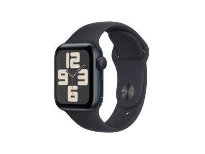 Apple Watch SE Cellular 40mm Temně inkoustový hliník s temně inkoustovým sportovním řemínkem - S/M (MRG73QC/A)