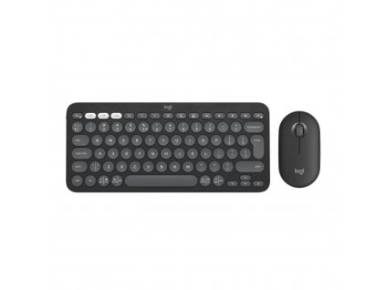 Logitech Pebble 2 Combo, bezdrátová klávesnice a myš, grafitová (920-012239)