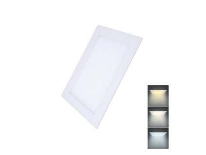 Solight LED mini panel CCT, podhledový, 12W, 900lm, 3000K, 4000K, 6000K, čtvercový (WD141)