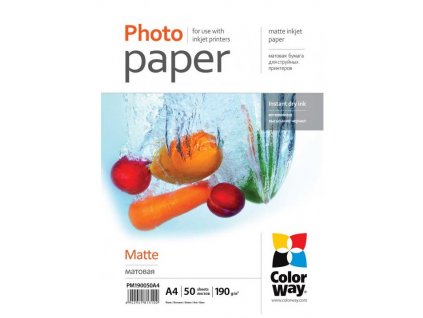 ColorWay fotopapír matný 190g/m2 A4 50 ks (PM190050A4)