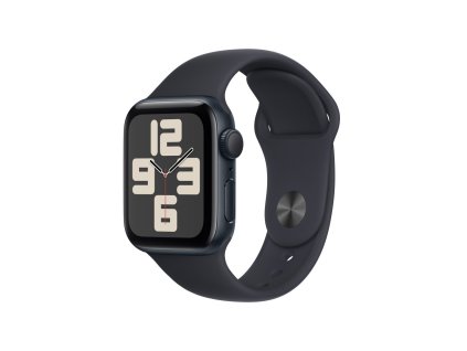 Apple Watch SE Cellular 40mm Temně inkoustový hliník s temně inkoustovým sportovním řemínkem - M/L (MRGA3QC/A)