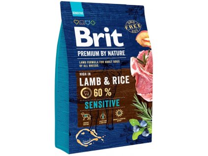 Brit Premium by Nature Sensitive Lamb 3kg granule pro psy (8595602526628)