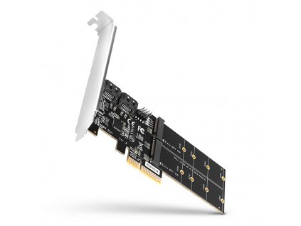 AXAGON PCES-SA4M2, PCIe řadič - 2x interní SATA 6G port + 2x SATA M.2 slot, ASM1164, SP & LP (PCES-SA4M2)