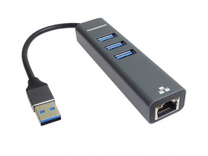 Adaptér USB3.0 -> LAN RJ45 ETHERNET 10/100/1000 MBIT + 3x USB3.0 port (kuethernet7)