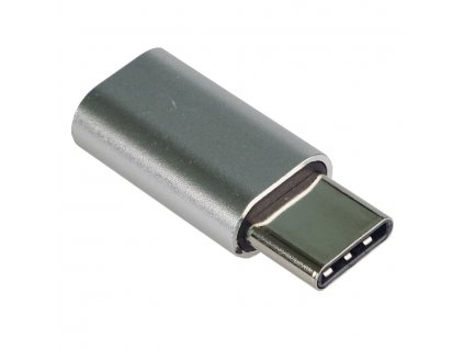 USB-C/male - USB2.0 Micro-B/female, stříbrný (kur31-06)