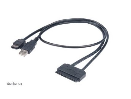 AKASA Flexstor eSATA kabel pro 2.5" HDD a SSD (AK-CBSA03-80BK)