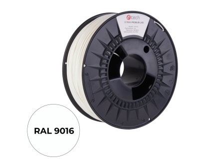 C-TECH PREMIUM LINE, PETG, dopravní bílá, RAL9016, 1,75mm, 1kg (3DF-P-PETG1.75-9016)