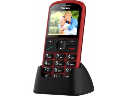Telefon CPA Halo 21 Senior červený s nabíjecím stojánkem (CPA HALO 21 RED)