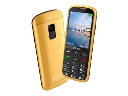 Telefon CPA Halo 28 Senior zlatý s nabíjecím stojánkem (CPA HALO 28 GOLD)