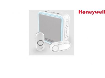 Honeywell Home DC915N bezdrátový zvonek Series 9, 200m, 8 melodií, přenosná základna, 2x tlačítko (jmenovka, design), bíílý (DC915N)