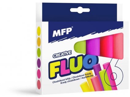 MFP Křídy M chodníkové fluo kulaté 6 ks mix barev - krabička (6320142)
