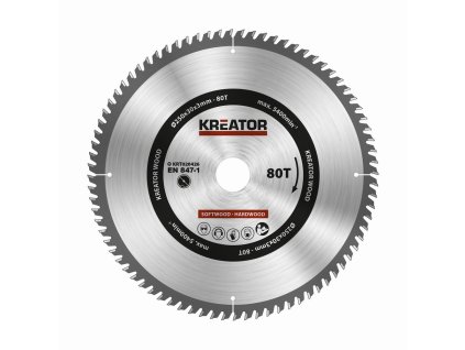 Kreator KRT020426 - Pilový kotouč na dřevo 250mm, 80T (KRT020426)