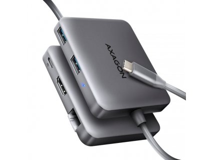 AXAGON HMC-5HL USB 5Gbps hub, 2x USB-A, HDMI 4k/60Hz, RJ-45 GLAN, PD 100W, kabel USB-C 20cm (HMC-5HL)