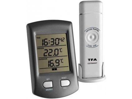 TFA bezdrátový teploměr s hodinami 30.3034.10 RATIO (TFA30.3034.10)