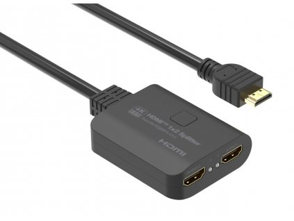 HDMI 2.0 Mini Splitter 1-2 Pigtail 4Kx2K@60Hz HDCP2.2 Downscaler (khsplit2h)