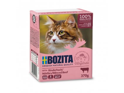 Bozita Cat kousky v želé s mletým hovězím, tetrapak kapsička 370 g (16270)