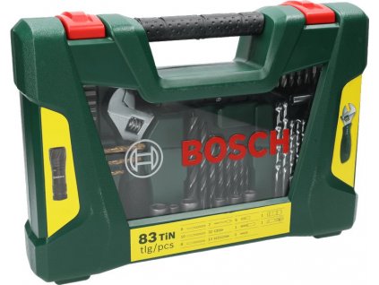 Bosch 83dílná sada vrtáků a bitů V-Line TiN s LED kapesní svítilnou a stavitelným klíčem (2.607.017.193) (2.607.017.193)