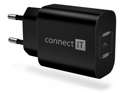 CONNECT IT Voyager2 nabíjecí adaptér 1×USB-C, 25W PD, černá (CWC-2070-BK)