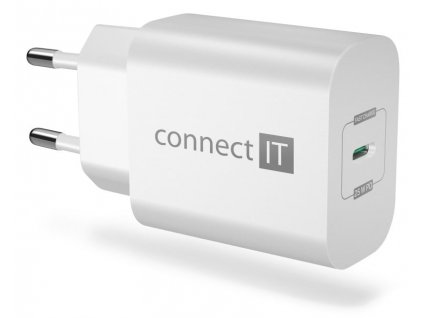 CONNECT IT Voyager2 nabíjecí adaptér 1×USB-C, 25W PD, bílá (CWC-2070-WH)