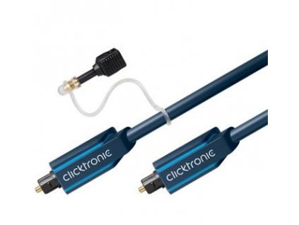 HQ Optický kabel Toslink TOS male - TOS male, s redukcí na 3.5mm, 1m (CLICK70366)