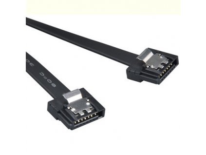 AKASA kabel SATA 3.0, super tenký, se skrytým zámkem,15cm, černý (AK-CBSA05-15BK)