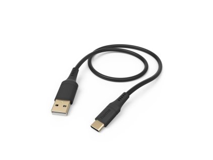 Hama kabel USB-C 2.0 typ A-C 1,5 m Flexible, silikonový, černá (201570)