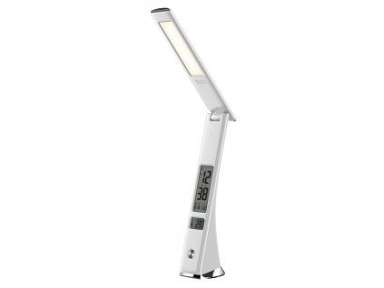 Stolní lampa IMMAX Cuckoo s displejem a vestavěnou baterií, bílá (08951L)