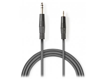 NEDIS stereo audio kabel/ 6,35 mm zástrčka - 3,5 mm zástrčka/ šedý/ 1,5m (COTH23205GY15)