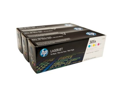 HP 305A CMY 3-pack Toner, 3 x 2600 str, CF370AM pro LJP 300/400 M475, CE411A (CF370AM)