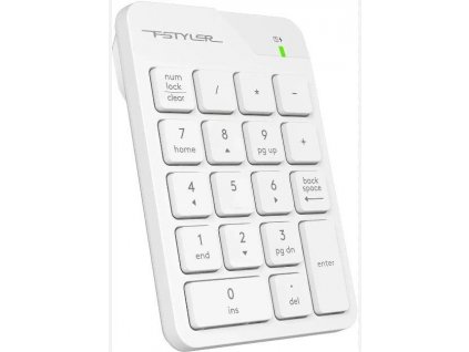 A4tech FSTYLER bezdrátová numerická klávesnice, USB nano, bílá (FGK21C-WH)