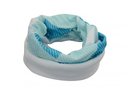Sportovní šátek s flísem SULOV, modro-bílý (SATEK-FL-07)