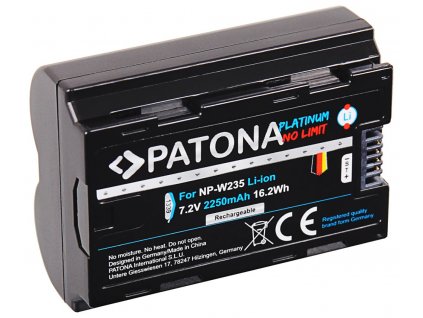 PATONA baterie pro foto Fuji NP-W235 2250mAh Li-Ion 7,2V Platinum X-T4 (PT1339)