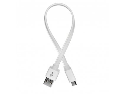 ColorWay USB - microUSB kabel 25cm, plochý, bílá (CW-CBUM-MUM25W)